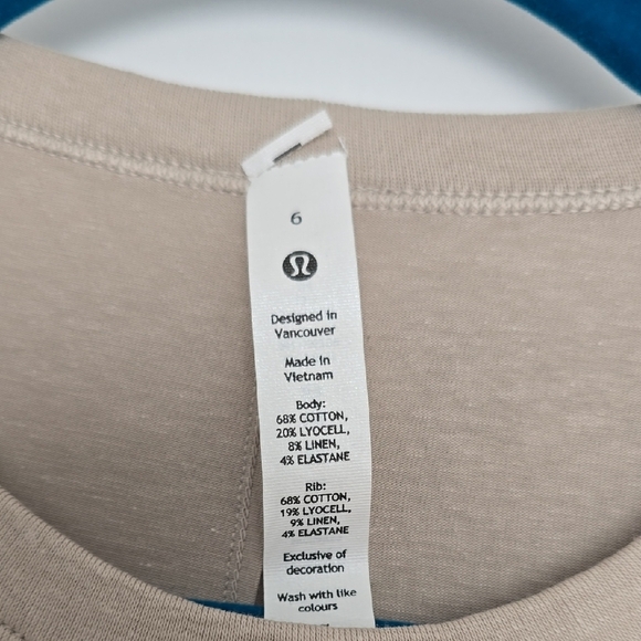 NWT Lululemon Classic-Fit Cotton-Blend T-Shirt Dress Size 6 Raw Linen - Picture 3 of 8
